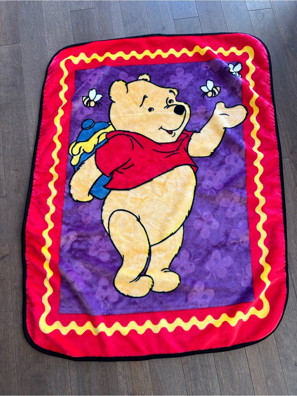 Vintage Winnie the Pooh Kids Plush baby blanket